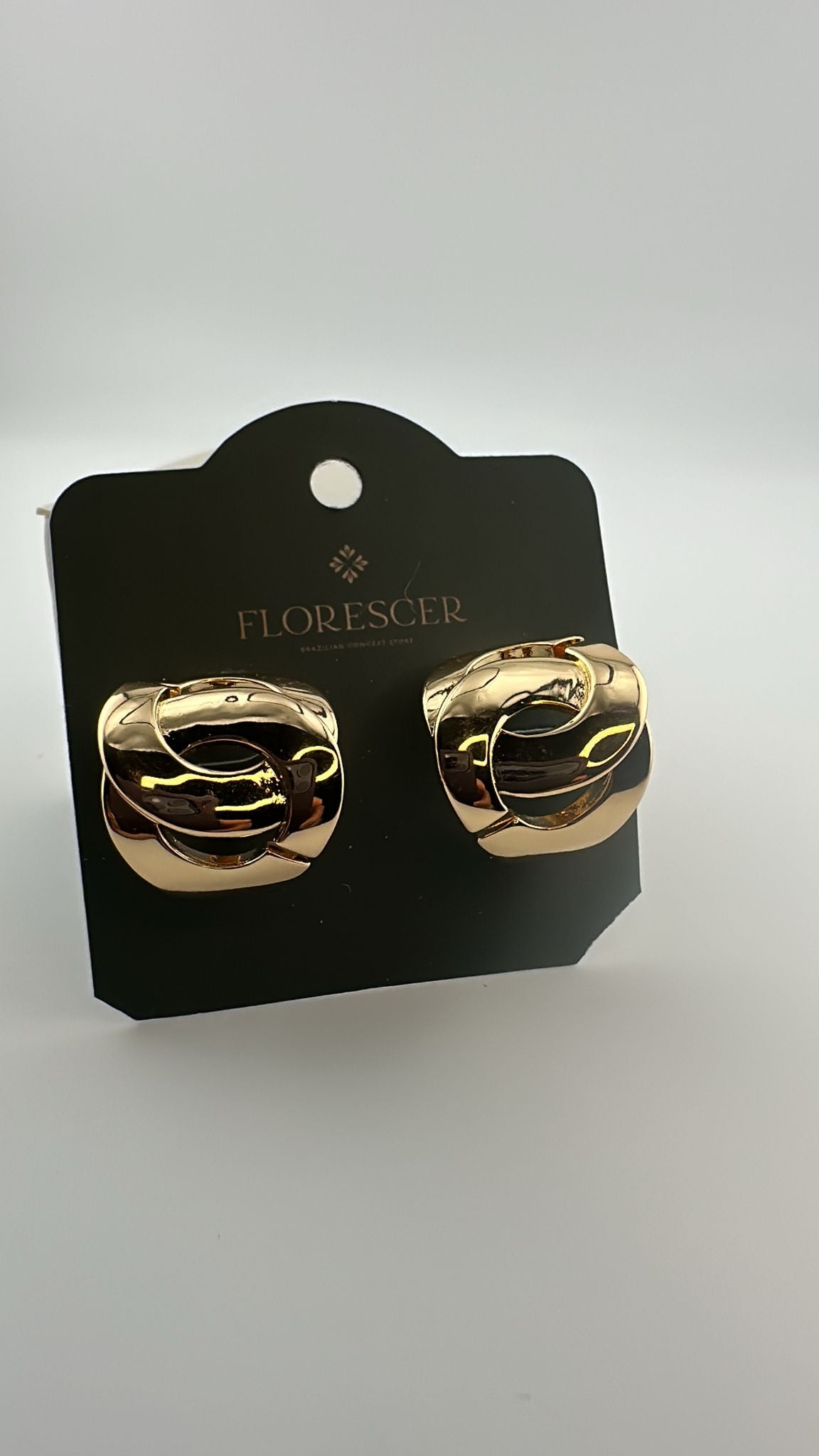 Brinco Semijoia Elo – Banho de Ouro 18K, Modernidade e Sofisticação