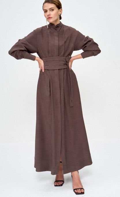Vestido Logan Chemise Marrom: Vestido longo Marrom