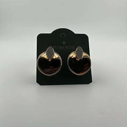 Brinco Semijoia Esfera com Gota Cravejada de Zircônia