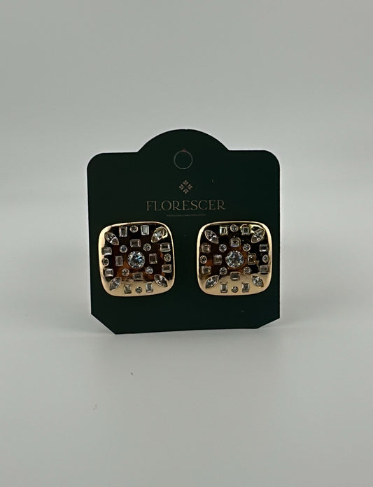 Brinco Esfera Redonda com Design Lateral e Banho de Ouro 18K