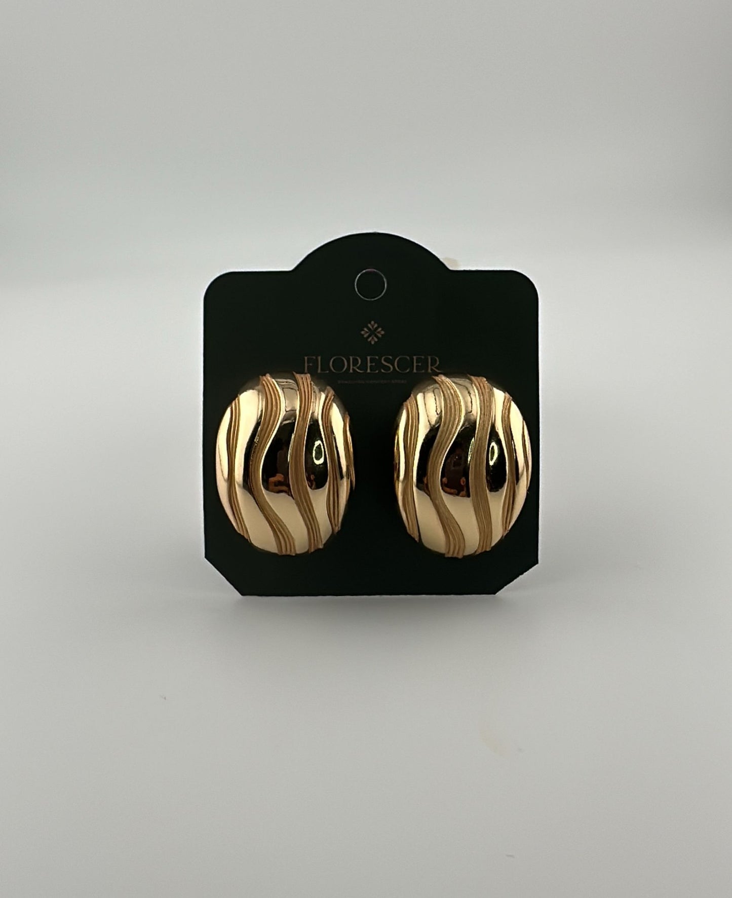 Brinco Semijoia  Esfera Redonda com Banho de Ouro 18K