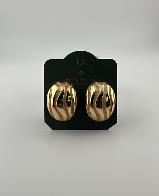 Brinco Semijoia  Esfera Redonda com Banho de Ouro 18K