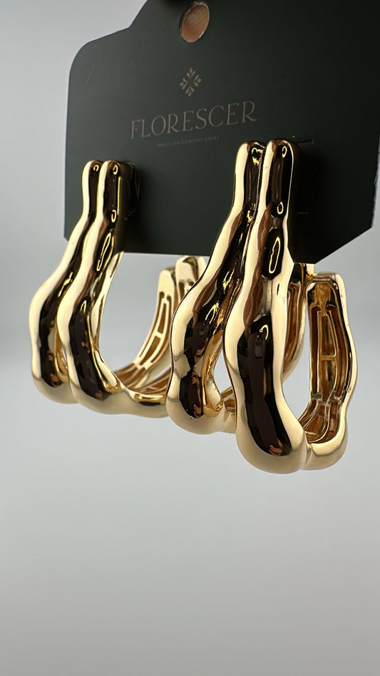 Brinco Semijoia Argola Circula Lux – Conexão de Formas, Banho de Ouro 18K