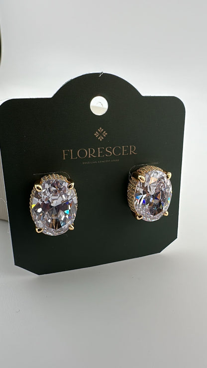 Brinco Semijoia Solitária de Luz – Zircônia Cravejada com Banho de Ouro 18K