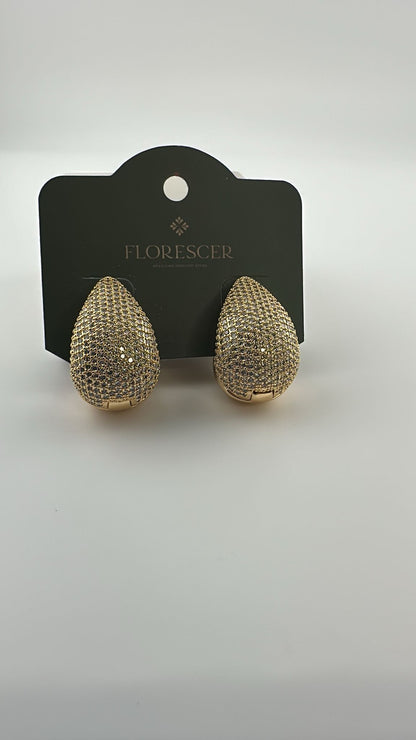 Brinco Semijoia Gota – Pedra de Zircônia, Banho de Ouro 18K e Toque de Elegância