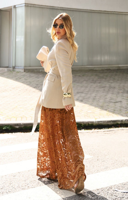 Blazer Alfaiataria Melania - Cor Areia (Bege Claro)